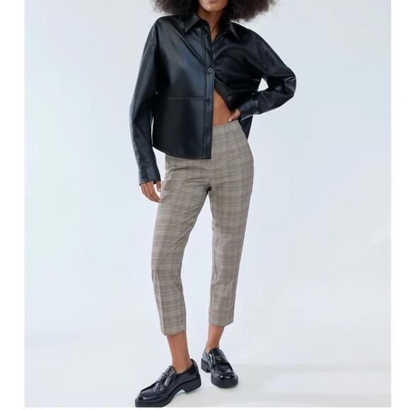 Aritzia Babaton Conan Pants Cropped Plaid - Picture 1 of 9